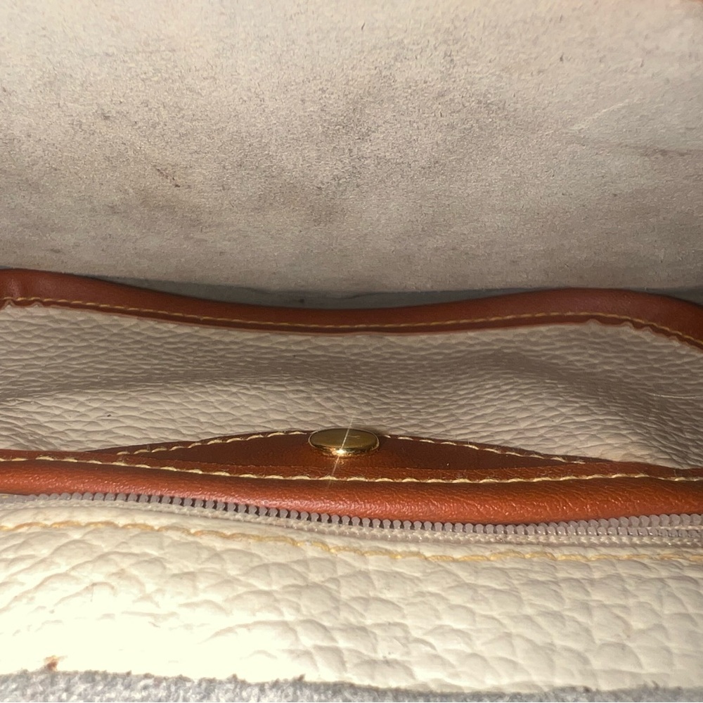 Vintage Dooney & Bourke Small Crossbody Belt Bag Tan/Brown All Weather Leather - Picture 10 of 13